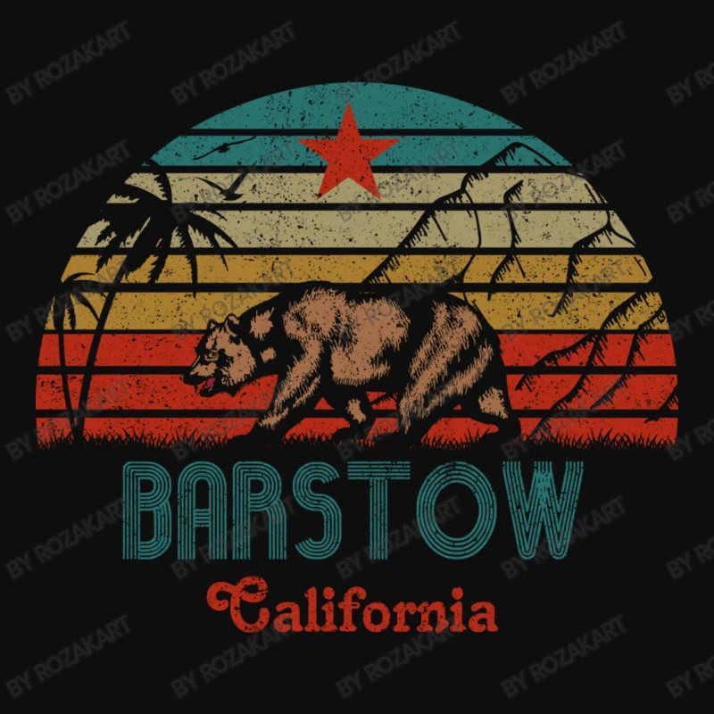 Barstow California State,retro Bear Design Crop Top 5 Barstow California State,retro Bear Design Crop Top - Image 3