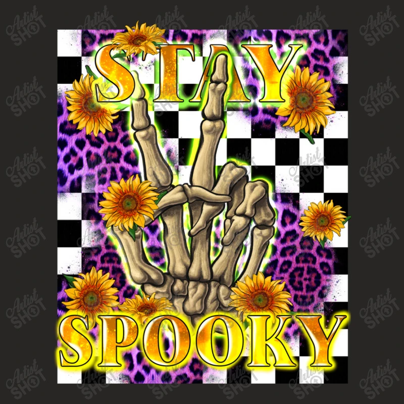 Stay Skeleton Hand Spooky Ladies Fitted T-Shirt 7 Stay Skeleton Hand Spooky Ladies Fitted T-Shirt - Image 5