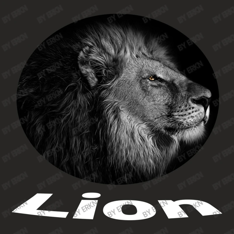 Black And White Lion Face Ladies Fitted T-Shirt 7 Black And White Lion Face Ladies Fitted T-Shirt - Image 5