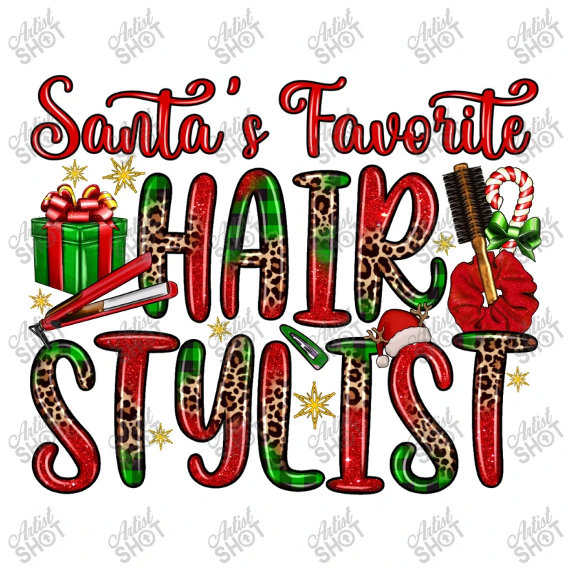 Santa's Favorite Hair Stylist Women's V-Neck T-Shirt 7 Santa's Favorite Hair Stylist Women's V-Neck T-Shirt - Image 5