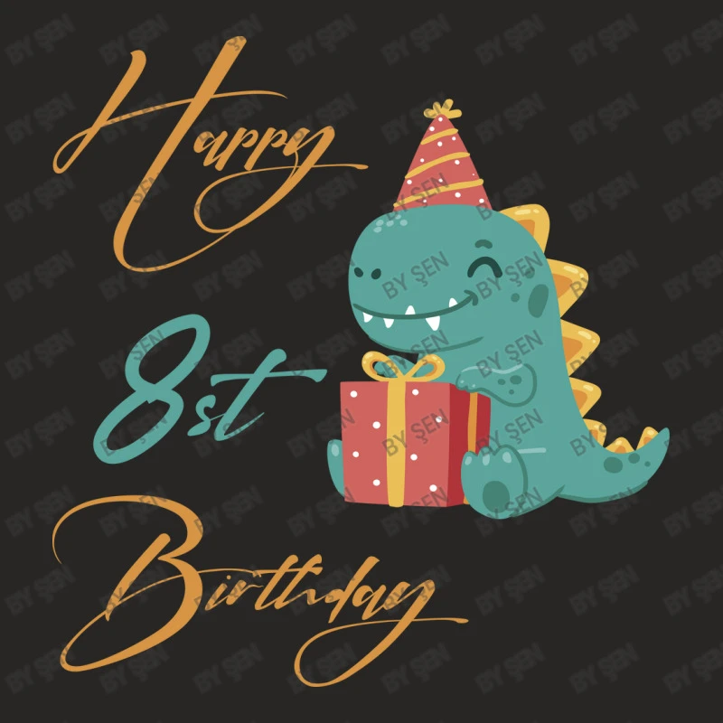Happy 8st Birthday,cute Dinosaur Ladies Fitted T-Shirt 7 Happy 8st Birthday,cute Dinosaur Ladies Fitted T-Shirt - Image 5