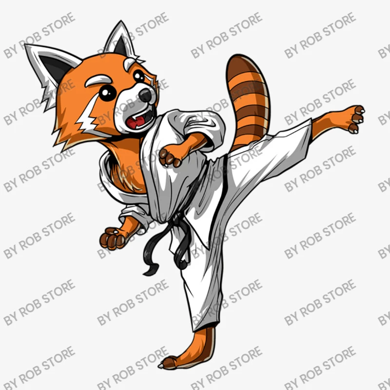 Red Panda Karate Ninja Ladies Fitted T-Shirt 7 Red Panda Karate Ninja Ladies Fitted T-Shirt - Image 5
