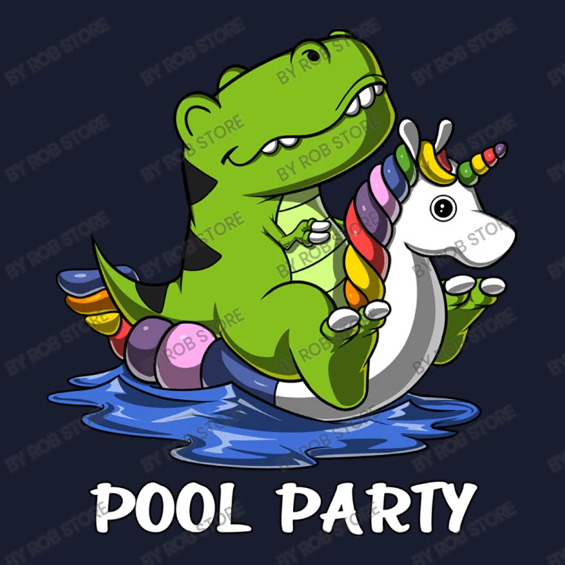 T Rex Dinosaur Riding Unicorn Float Pool Party Women's V-Neck T-Shirt 7 T Rex Dinosaur Riding Unicorn Float Pool Party Women's V-Neck T-Shirt - Image 5