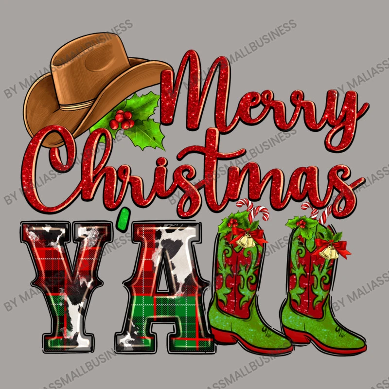 Merry Christmas Y'all Cowboy Racerback Tank 7 Merry Christmas Y'all Cowboy Racerback Tank - Image 5