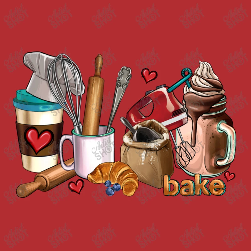 Bakery Coffee Cups Ladies Fitted T-Shirt 7 Bakery Coffee Cups Ladies Fitted T-Shirt - Image 5