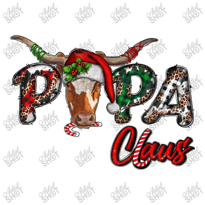 Papa Claus With Long Horn Western Christmas Crop Top 5 Papa Claus With Long Horn Western Christmas Crop Top - Image 3