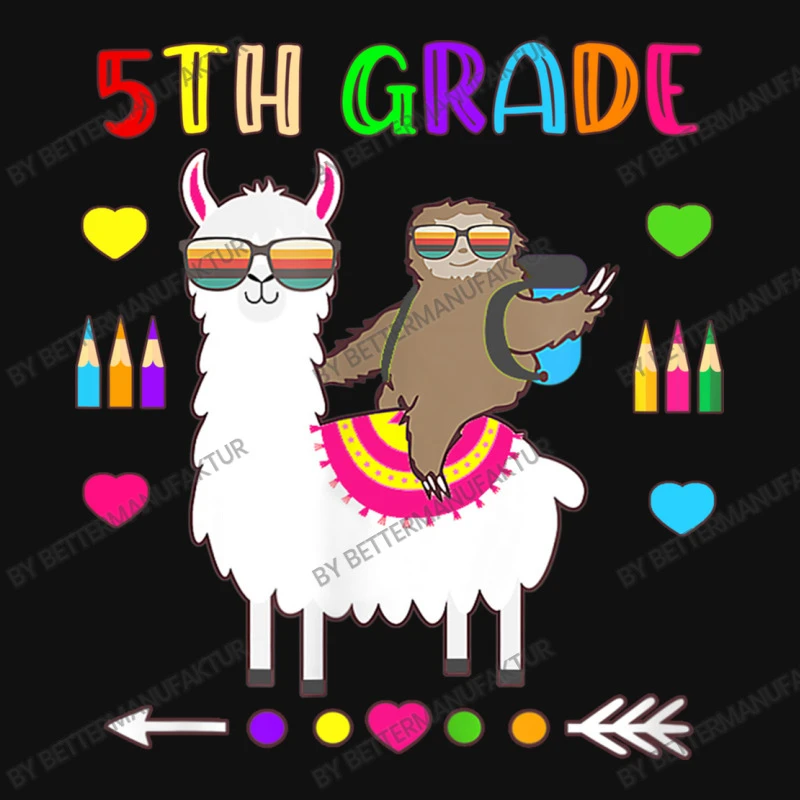 Sloth Llama 5th Grade Squad Teacher Student Back T All Over Women's T-shirt 7 Sloth Llama 5th Grade Squad Teacher Student Back T All Over Women's T-shirt - Image 5