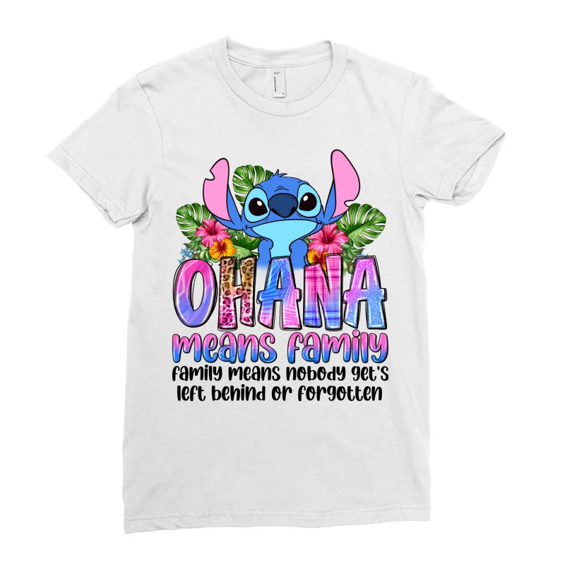 Stitch Ohana Means Family Means Nobody Get's Left Ladies Fitted T-Shirt 5 Stitch Ohana Means Family Means Nobody Get's Left Ladies Fitted T-Shirt - Image 3