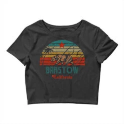 Barstow California State,retro Bear Design Crop Top