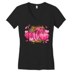 Breast Cancer Awareness Pink Pumpkins Women's V-Neck T-Shirt -DIOO Clothing Shop pd.2526156034.72.25063774.s3.1 front black ffffff none x0y0 138 800x800 1