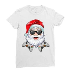 Christmas Santa Claus Video Game Controllers Xmas Ladies Fitted T-Shirt -DIOO Clothing Shop pd.2526174127.36.25065795.s3.1 front white ffffff none x0y0 154 800x800 1