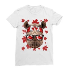 Canadian Rhino Patriotic Canada Flag Maple Leaf Pr Ladies Fitted T-Shirt -DIOO Clothing Shop pd.2526179306.36.25067386.s3.1 front white ffffff none x0y0 154 800x800 1