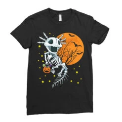 Axolotl Halloween Costume Creepy Skeleton Pumpkin Ladies Fitted T-Shirt -DIOO Clothing Shop pd.2526201074.36.25071314.s3.1 front black ffffff none x0y0 154 800x800 1