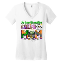 My Favorite Monsters Call Me Mom Women's V-Neck T-Shirt -DIOO Clothing Shop pd.2526260137.72.25057175.s3.1 front white ffffff none x0y0 138 800x800 1