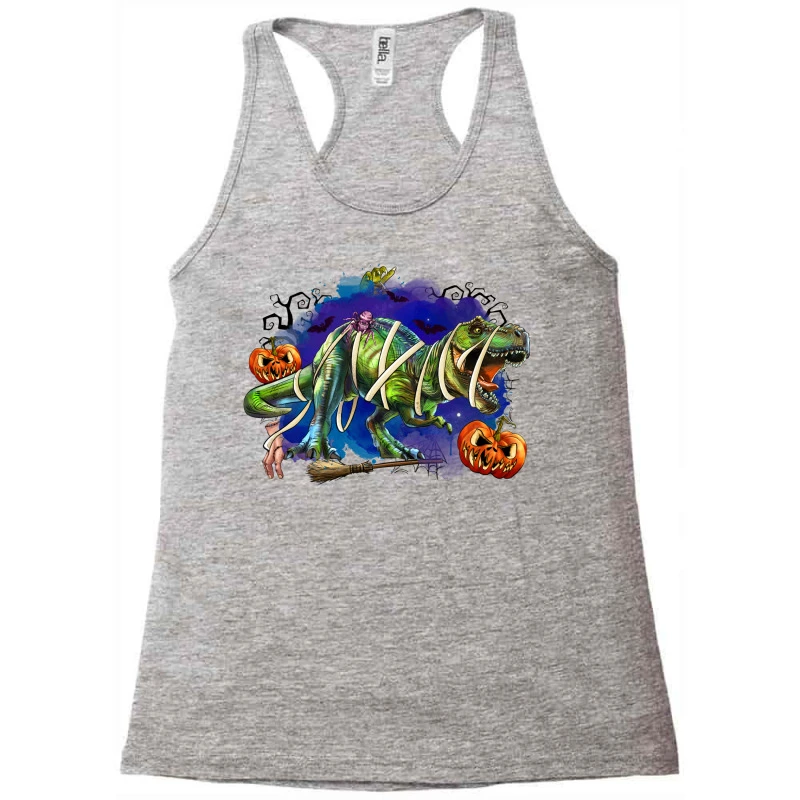 Halloween T-rex Racerback Tank 5 Halloween T-rex Racerback Tank - Image 3