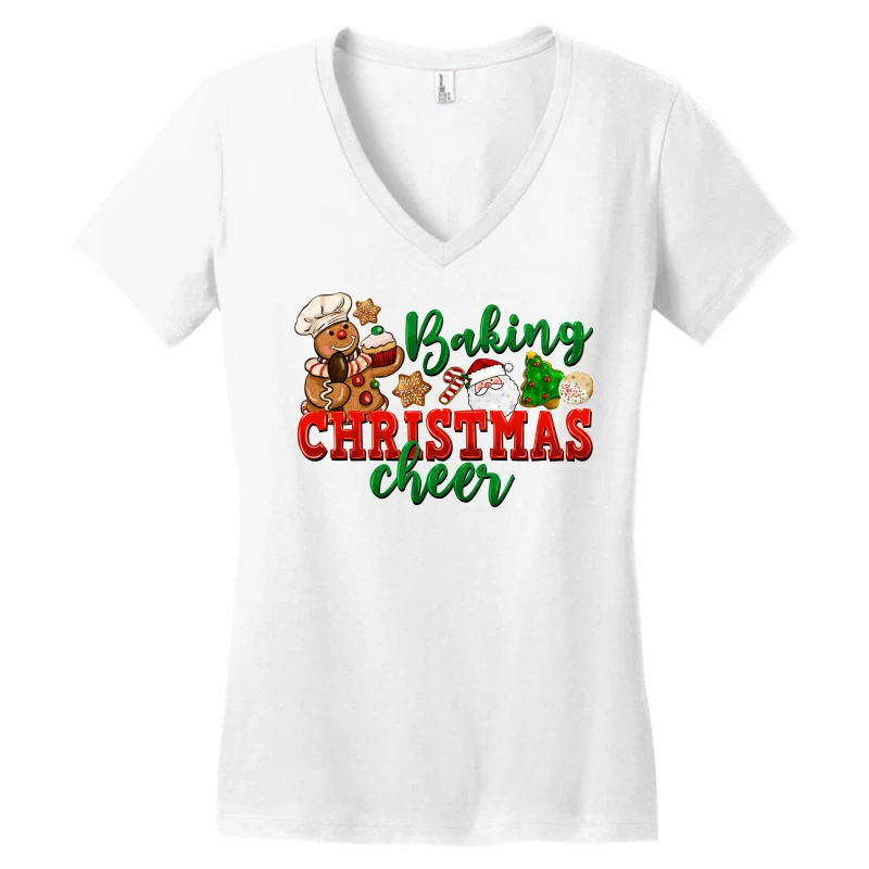 Baking Christmas Cheer Women's V-Neck T-Shirt 5 Baking Christmas Cheer Women's V-Neck T-Shirt - Image 3