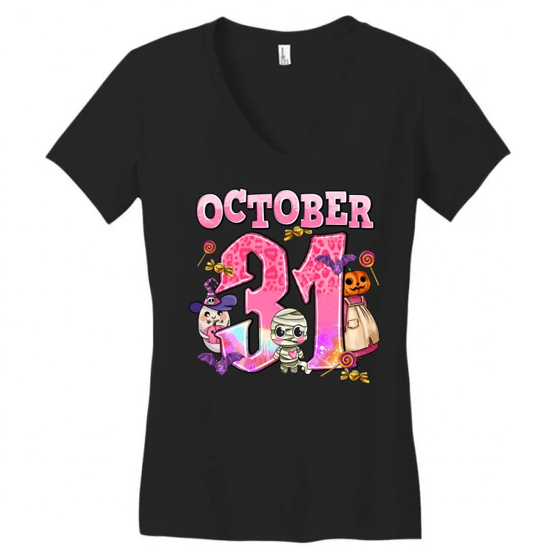 October 31 Women's V-Neck T-Shirt 5 October 31 Women's V-Neck T-Shirt - Image 3