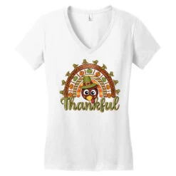 Turkey Rainbow Thankful Thanksgiving Women's V-Neck T-Shirt -DIOO Clothing Shop pd.2526432235.72.25057430.s3.1 front white ffffff none x0y0 138 800x800 1