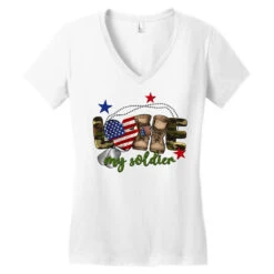 Love My Soldier Women's V-Neck T-Shirt -DIOO Clothing Shop pd.2526527660.72.25075949.s3.1 front white ffffff none x0y0 138 800x800 1