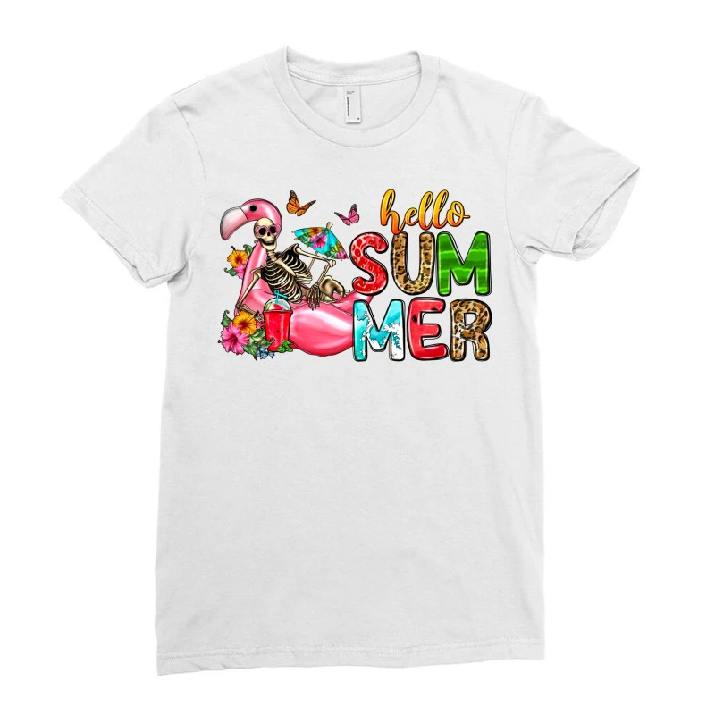 Hello Summer Skeleton Ladies Fitted T-Shirt 5 Hello Summer Skeleton Ladies Fitted T-Shirt - Image 3
