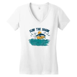 SURF THE SHARK Women's V-Neck T-Shirt 9 SURF THE SHARK Women's V-Neck T-Shirt -DIOO Clothing Shop pd.2526583206.72.25093796.s3.1 front white ffffff none x11.04y11.04 115.92 800x800 1