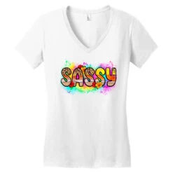 Sassy Tie Dye Beach Women's V-Neck T-Shirt -DIOO Clothing Shop pd.2526589809.72.25093903.s3.1 front white ffffff none x0y0 138 800x800 1