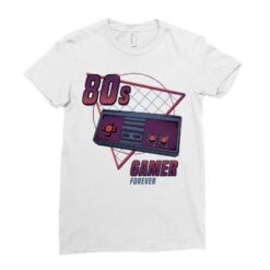 80s Gamer Forever Ladies Fitted T-Shirt -DIOO Clothing Shop pd.2526604101.36.25067345.s3.1 front white ffffff none x0y0 154 800x800 1