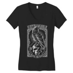 Edgar Allen Poe The Raven Nevermore Women's V-Neck T-Shirt -DIOO Clothing Shop pd.2526620828.72.25094717.s3.1 front black ffffff none x14ym0.5 110 800x800 1