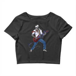 Skeleton Guitar Player Crop Top