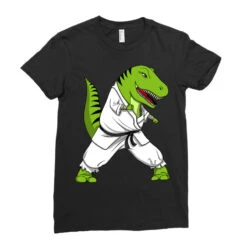 T Rex Dinosaur Karate Ninja Ladies Fitted T-Shirt -DIOO Clothing Shop pd.2526669822.36.25092599.s3.1 front black ffffff none x0y0 154 800x800 1