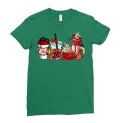Hockey Coffee Cups Ladies Fitted T-Shirt -DIOO Clothing Shop pd.2526690339.36.25092209.s3.1 front kelly green ffffff none x0y0 154 800x800 1