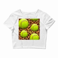Western Softball Seamless Pattern Crop Top