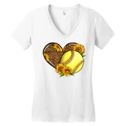 Western Softball Heart With Sunflowers Women's V-Neck T-Shirt -DIOO Clothing Shop pd.2526738569.72.25095307.s3.1 front white ffffff none x0y0 138 800x800 1