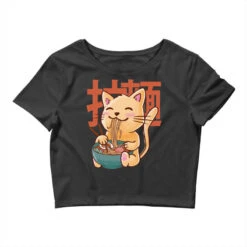 Cat Ramen Graphic Crop Top