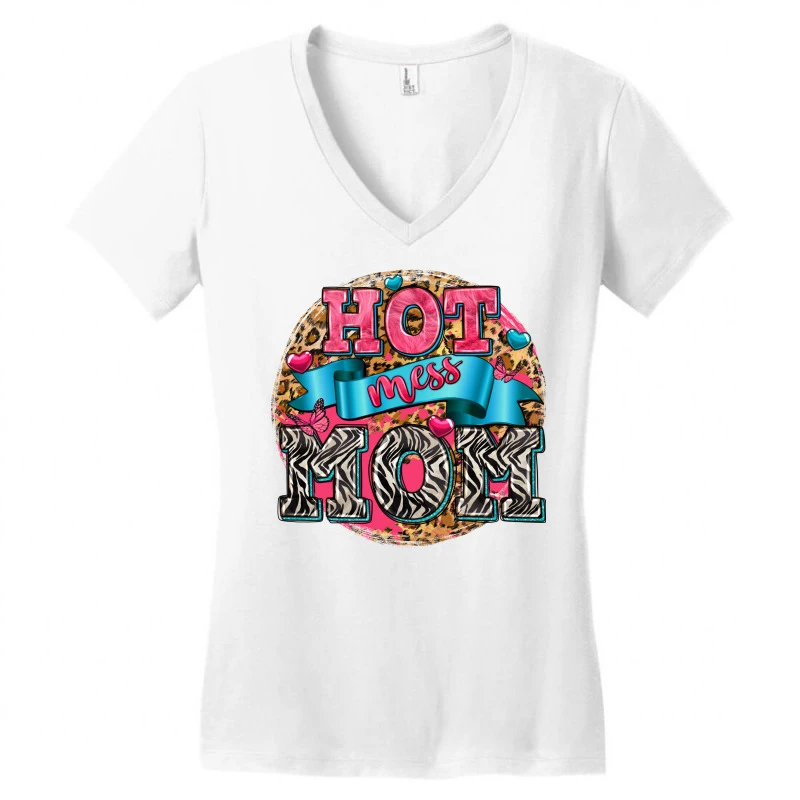 Hot Mess Mom Women's V-Neck T-Shirt 5 Hot Mess Mom Women's V-Neck T-Shirt - Image 3