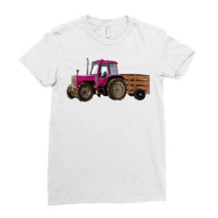 Pink Farm Tractor Ladies Fitted T-Shirt -DIOO Clothing Shop pd.2526794933.36.25097113.s3.1 front white ffffff none x0y0 154 800x800 1