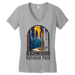 Redwood National Park Women's V-Neck T-Shirt 9 Redwood National Park Women's V-Neck T-Shirt -DIOO Clothing Shop pd.2526862340.72.25099272.s3.1 front heather ffffff none x5y0 128 800x800 1