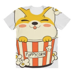 Puppycorn Shiba Movie Popcorn All Over Women's T-shirt -DIOO Clothing Shop pd.2526942151.108.25085290.s3.1 front customized f5f5f5 none x45ym1 294 800x800 1