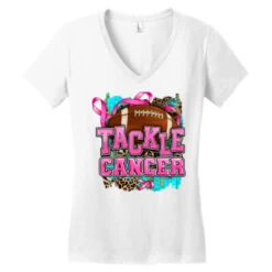 Tackle Cancer Women's V-Neck T-Shirt 9 Tackle Cancer Women's V-Neck T-Shirt -DIOO Clothing Shop pd.2526961988.72.25097367.s3.1 front white ffffff none x0y0 138 800x800 1