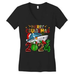 Merry Cruisemas 2024 Women's V-Neck T-Shirt -DIOO Clothing Shop pd.2526965051.72.25097350.s3.1 front black ffffff none x0y0 138 800x800 1