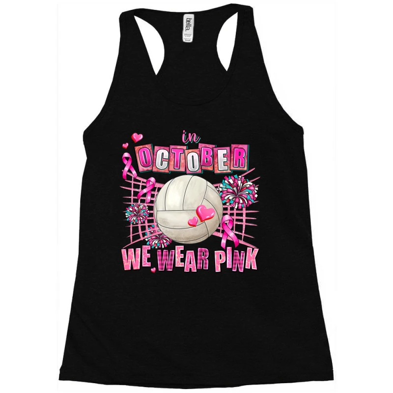 In October We Wear Pink Volleyball Racerback Tank 5 In October We Wear Pink Volleyball Racerback Tank - Image 3