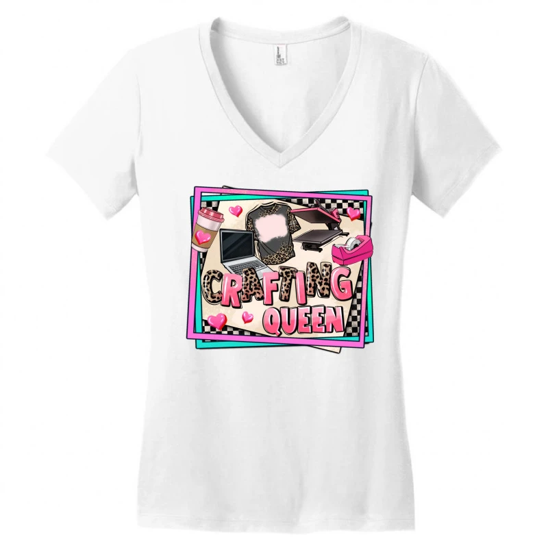 Crafting Queen Women's V-Neck T-Shirt 5 Crafting Queen Women's V-Neck T-Shirt - Image 3