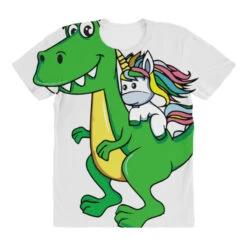 Unicorn Riding T Rex Dinosaur Boys Girls Kids (2) All Over Women's T-shirt -DIOO Clothing Shop pd.2527013437.108.25089417.s3.1 front customized f5f5f5 none x45ym6 294 800x800 1