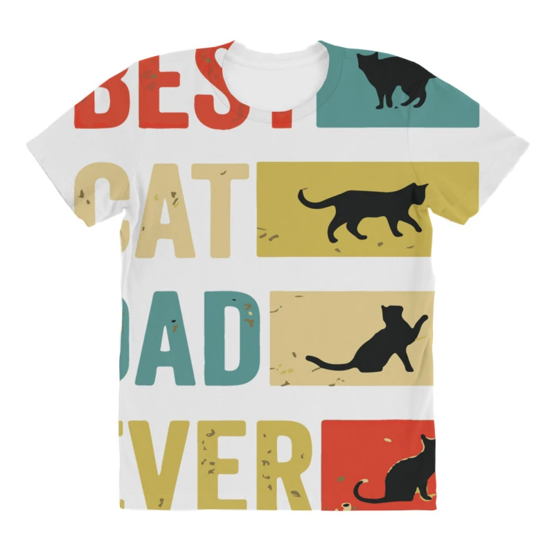 Vintage Best Cat Dad Ever Cat Lover All Over Women's T-shirt 5 Vintage Best Cat Dad Ever Cat Lover All Over Women's T-shirt - Image 3