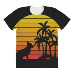 Retro Vintage Corgi Sunset Palm Trees Beach Silhou All Over Women's T-shirt -DIOO Clothing Shop pd.2527028741.108.25097673.s3.1 front customized 111111 none x45y48.5 294 800x800 1