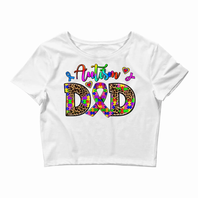 Rainbow Colors Autism Dad Crop Top 3 Rainbow Colors Autism Dad Crop Top
