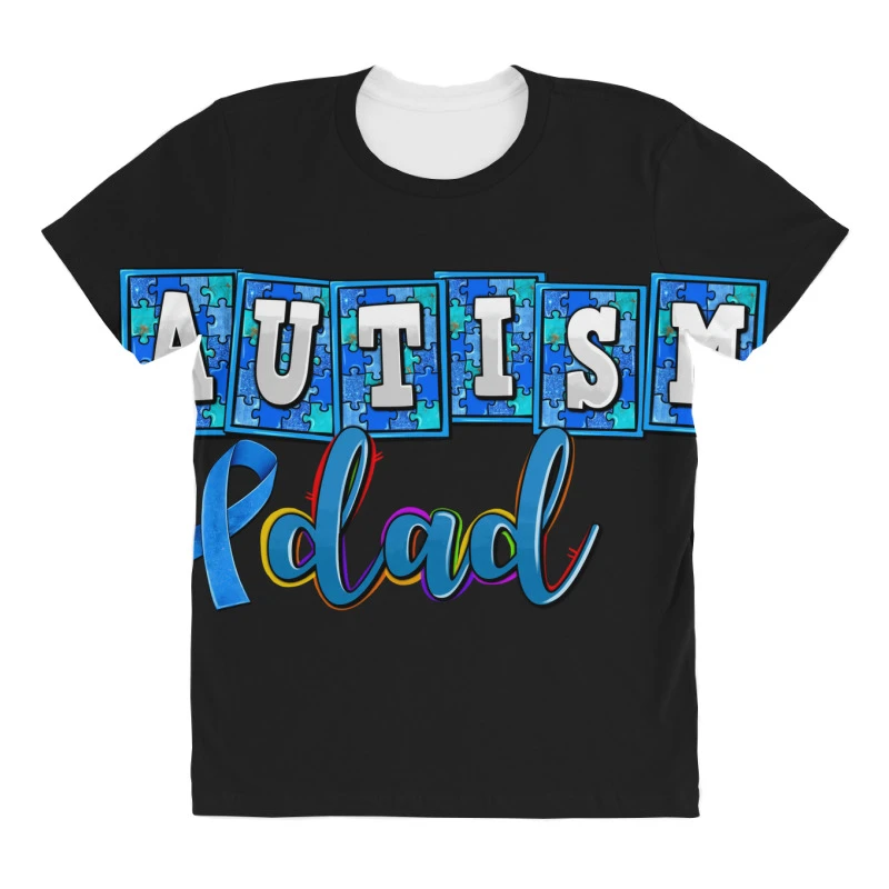 Autism Dad All Over Women's T-shirt 5 Autism Dad All Over Women's T-shirt - Image 3