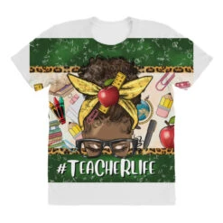 Afro Messy Bun Teacher Life All Over Women's T-shirt -DIOO Clothing Shop pd.2527101322.108.25097419.s3.1 front customized f5f5f5 none x45y41.5 294 800x800 1