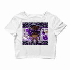 Afro Messy Bun Purple Gray Crop Top