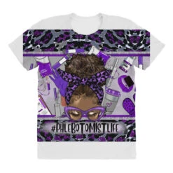 Afro Messy Bun Phlebotomist Life Purple And Gray All Over Women's T-shirt -DIOO Clothing Shop pd.2527103212.108.25097407.s3.1 front customized f5f5f5 none x45y41.5 294 800x800 1